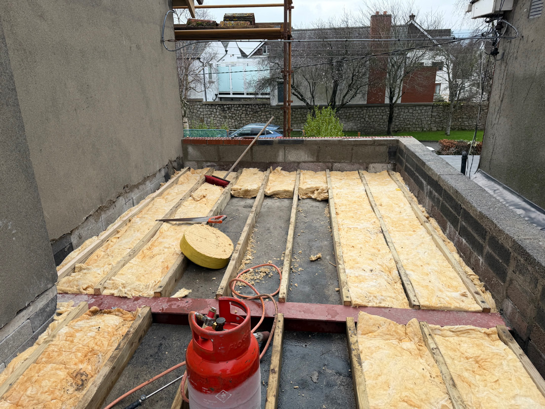 During — Doherty's Carpentry flat roof rebuild, Dublin